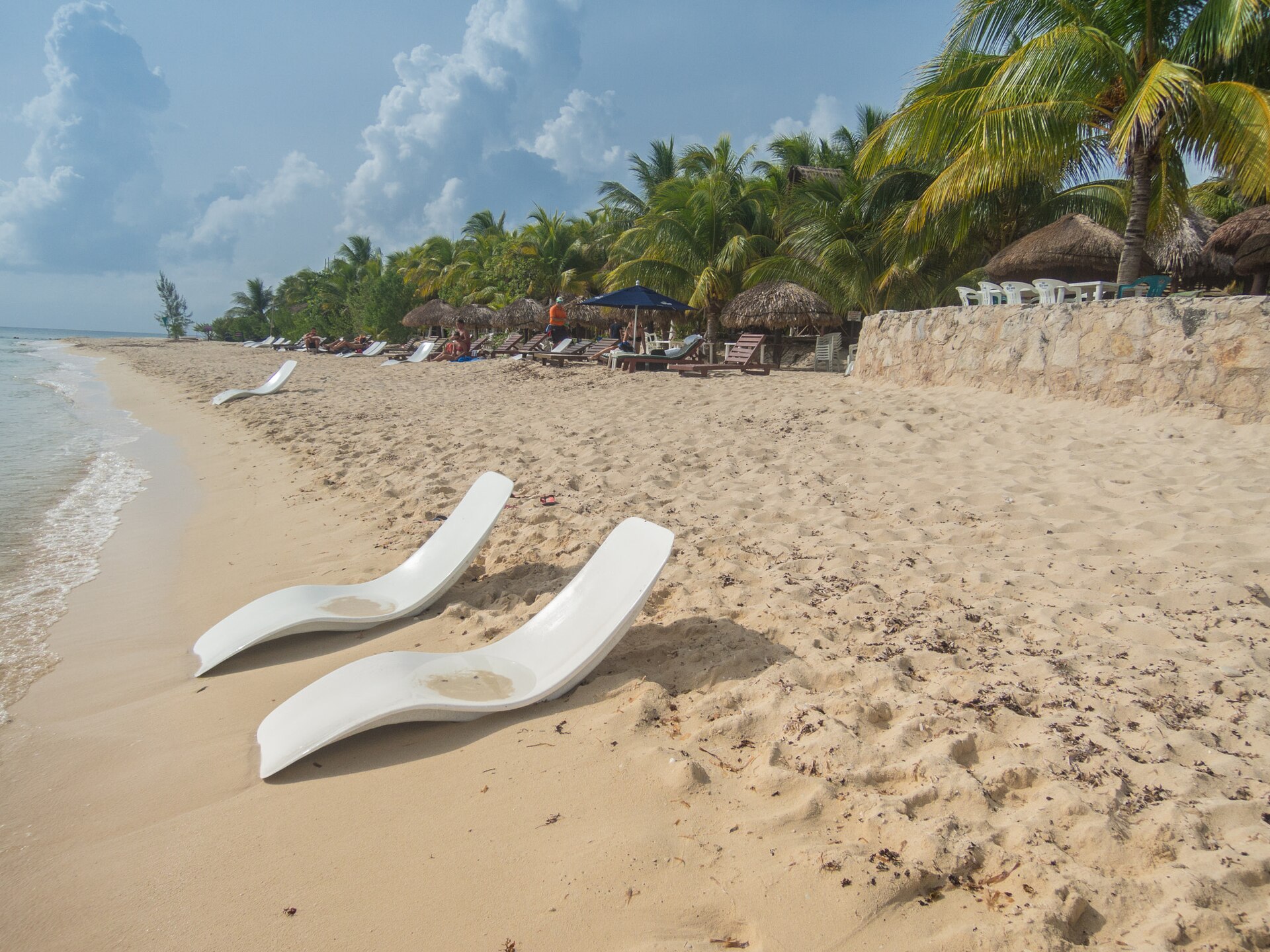 Beach chairs on a Cozumel beach