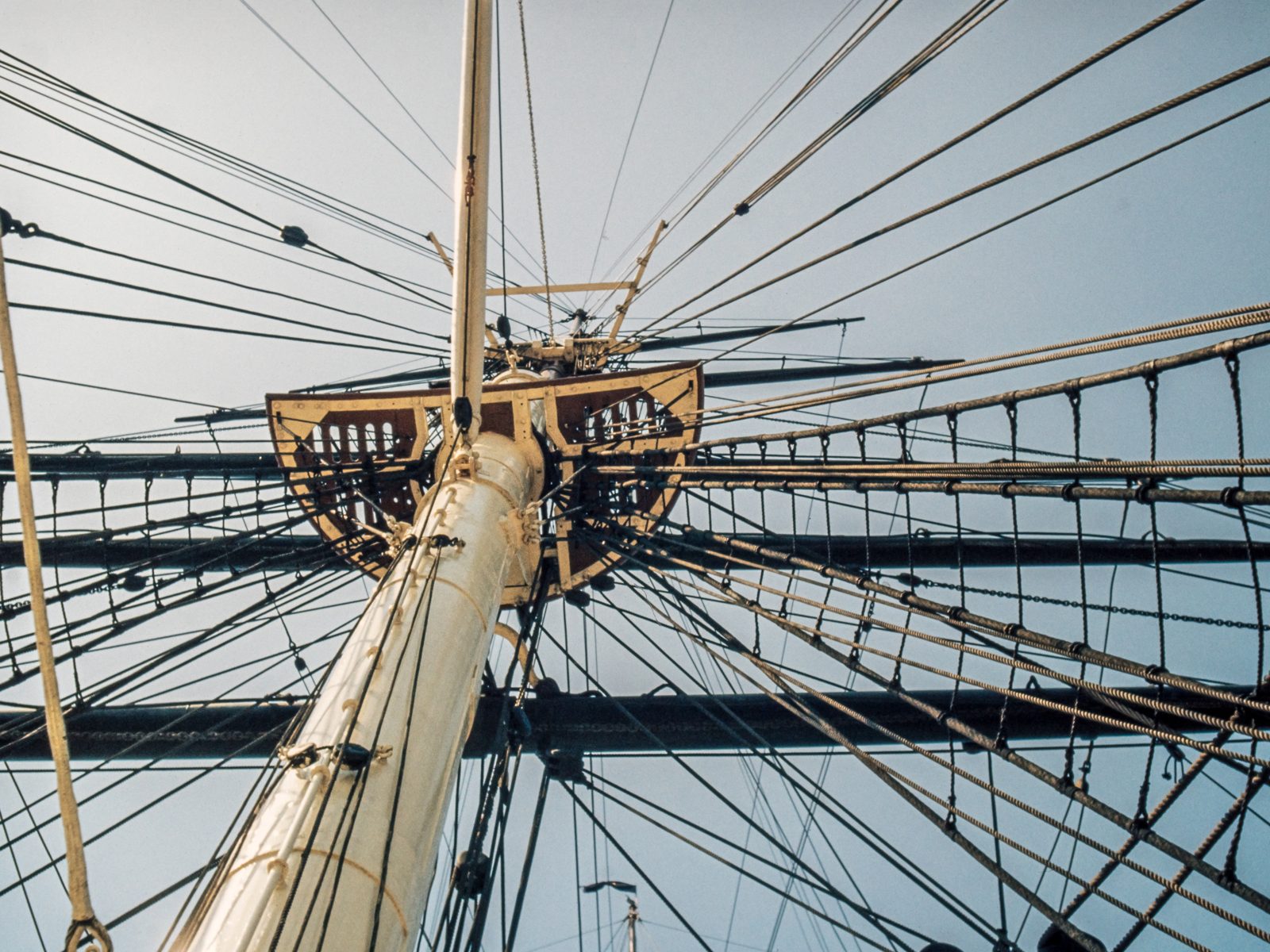 The rigging of the Cutty Sark in Greenwich, London