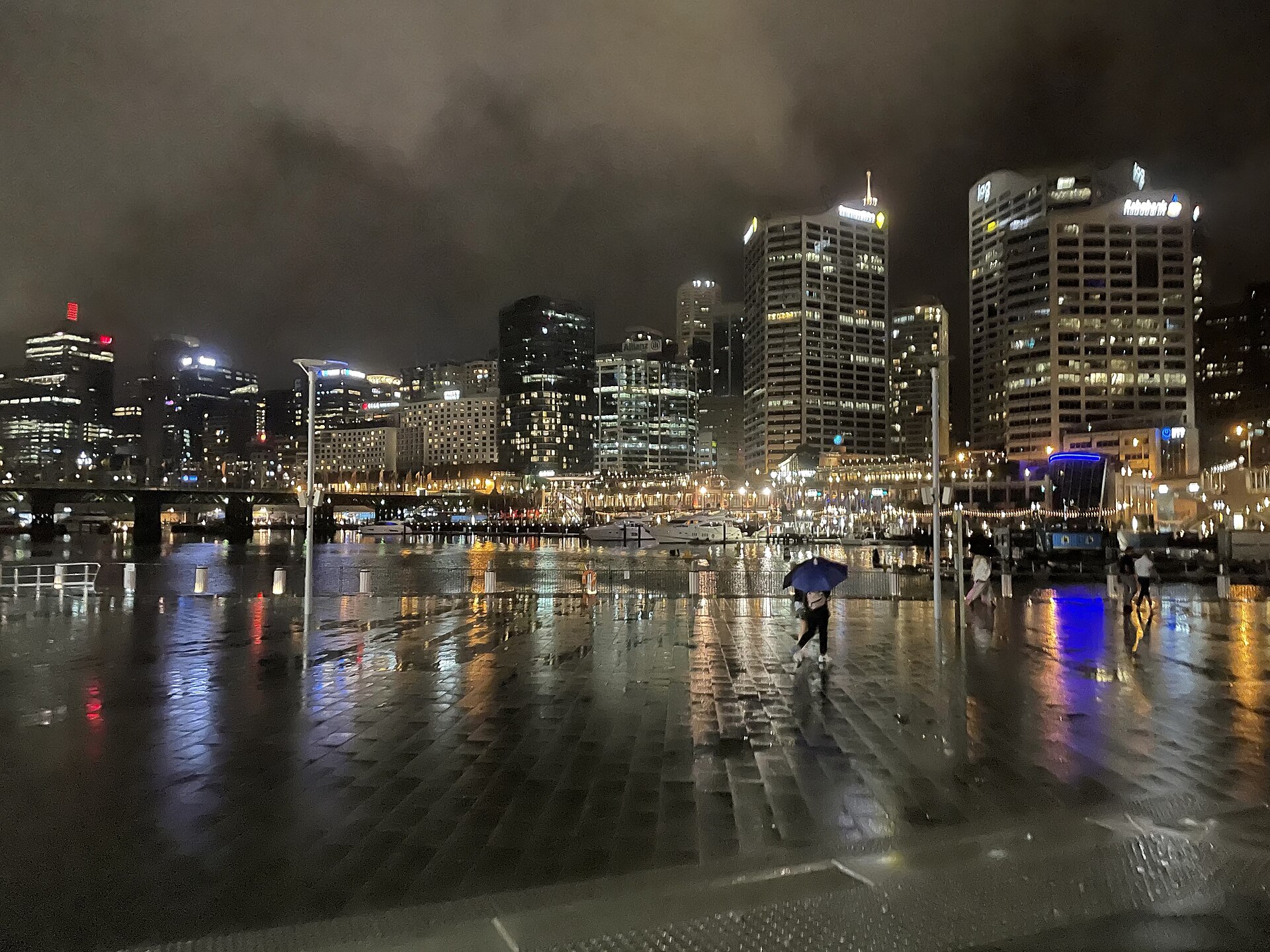 Darling Harbour in Sydney at night