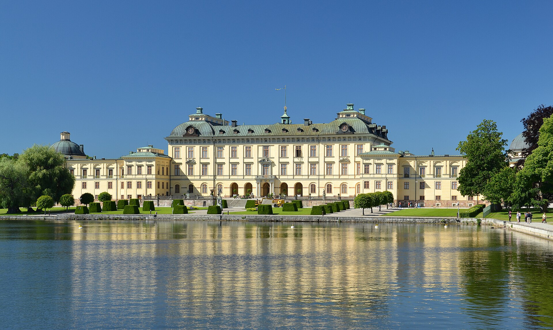 Drottningholm Palace seen from its gardens near Stockholm