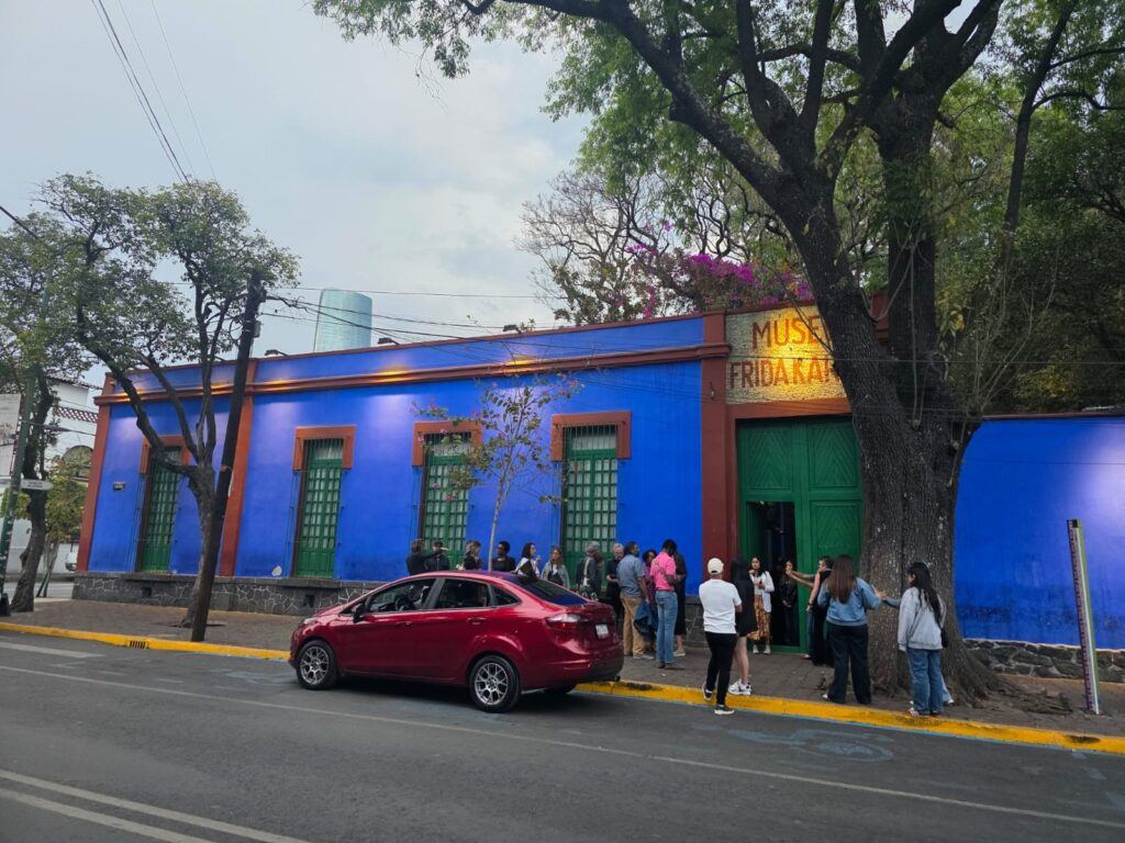 The blue exterior of Casa Azul, the Frida Kahlo Museum in Coyoacán