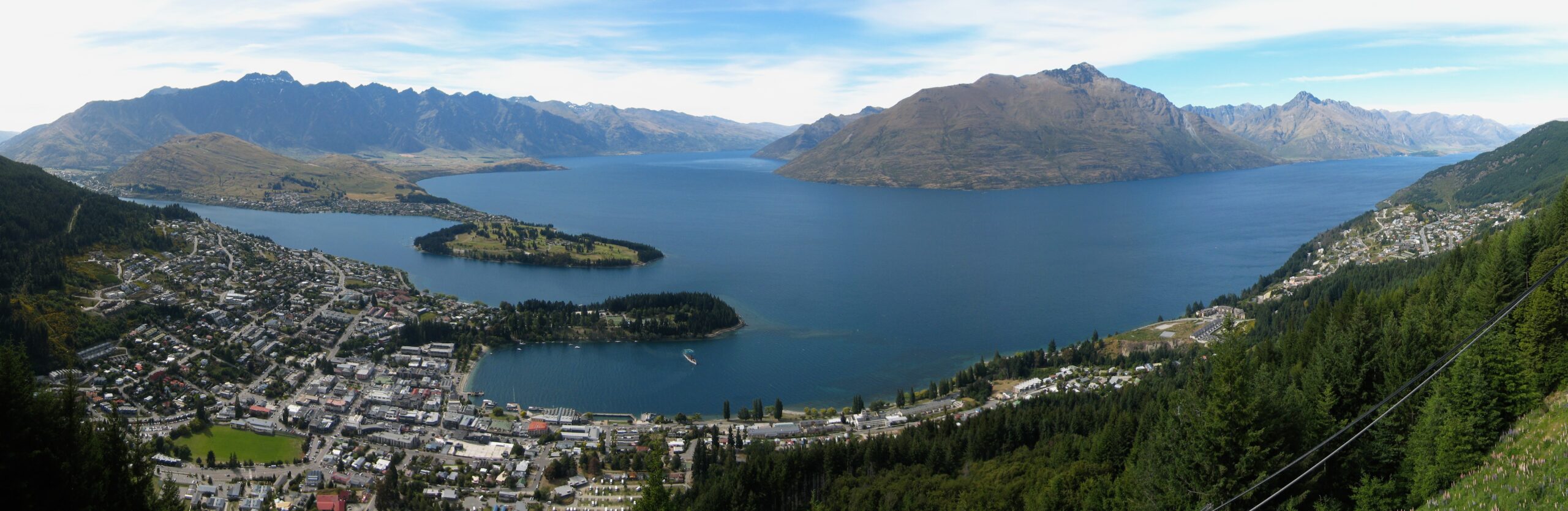 View over Lake Wakatipu from the Skyline Queenstown gondola