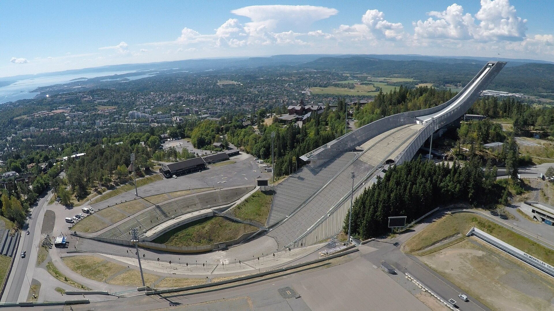 The Holmenkollen ski jump above Oslo