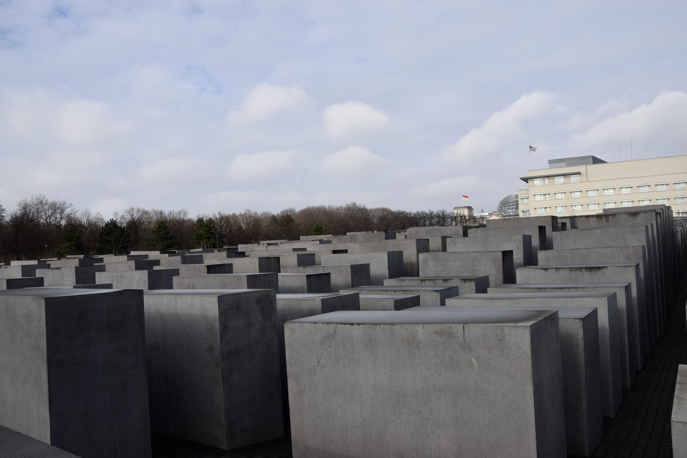 Concrete stelae of the Memorial to the Murdered Jews of Europe in Berlin