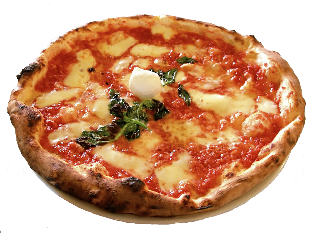 Neapolitan pizza fresh from a wood-fired oven
