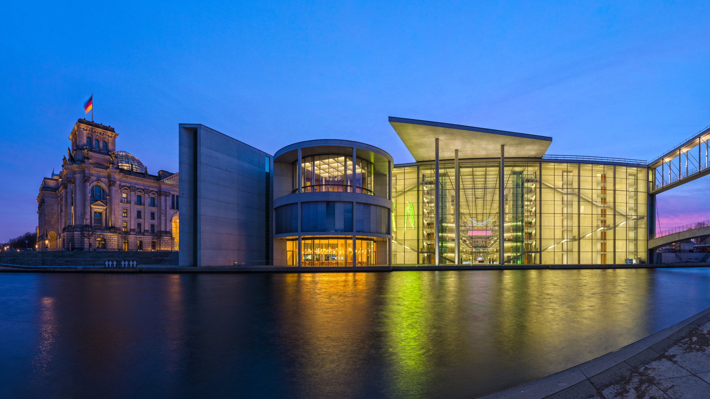 The Reichstag building in Berlin with its glass dome