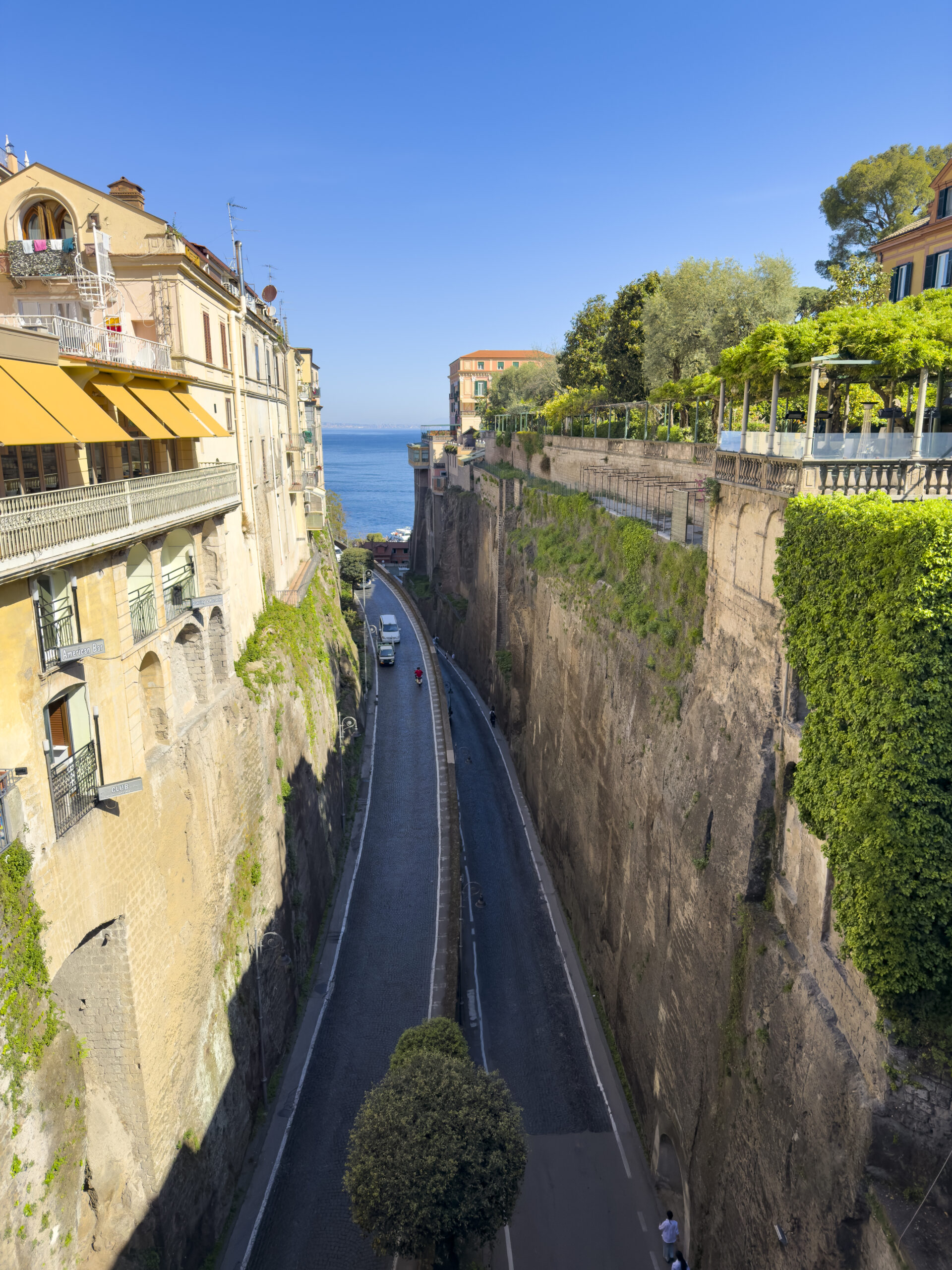 Where to stay on the Amalfi Coast: Sorrento's old town and bay from Piazza Tasso